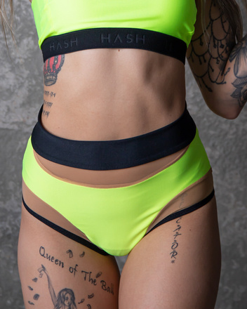 DREAM YELLOW NEON SHORTS WITH BLACK TRIM