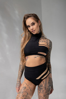 SET – LADY D-TOP UND SHORTS, SCHWARZ