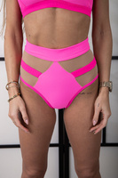 SET - MAJESTY TOP AND SHORTS EMPIRE NEON PINK