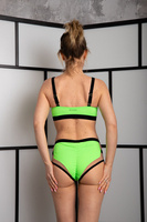 SET - MOHITO TOP AND CRUSH SHORTS, GREEN 3D WITH BLACK FINISH