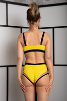 SET - MOHITO TOP AND CRUSH SHORTS, YELLOW 3D WITH BLACK FINISH