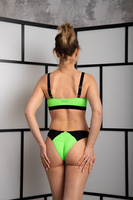 SET - MOHITO TOP AND JENNY SHORTS, GREEN 3D WITH BLACK FINISH