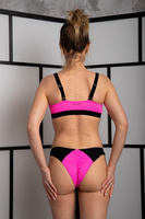 SET - MOHITO TOP AND JENNY SHORTS NEON PINK 3D WITH BLACK FINISH