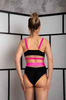 SET - WSHISPER TOP AND DREAM SHORTS, BLACK WITH NEON FINISH