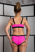 SET – MOHITO-TOP UND CRUSH-SHORTS NEONPINK 3D MIT SCHWARZEM FINISH