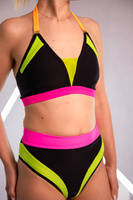 SHORTS "ALISS" BLACK WITH NEON YELLOW FINISH