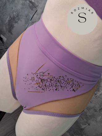 GLOW PURPLE PONY SHORTS WITH CRYSTAL DECORATION