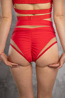 SET - TOP AVE+ DREAMSHORTS RED WITH NUDE MESH