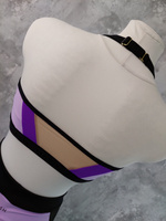 SET - TOP HONEY AND SHORTS CHANTALLE PURPLE PONY WITH BLACK FINISH
