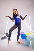 AERIAL-SILKS-KOSTÜM FÜR KINDER CANDY IN MARINEBLAU MIT BLAUEN EINSÄTZEN