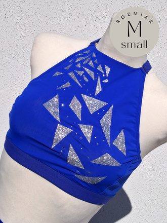 KENDALL TOP FOR IPSF/POSA COMPETITIONS - CORNFLOWER BLUE WITH FOIL AND CRYSTAL DECORATION