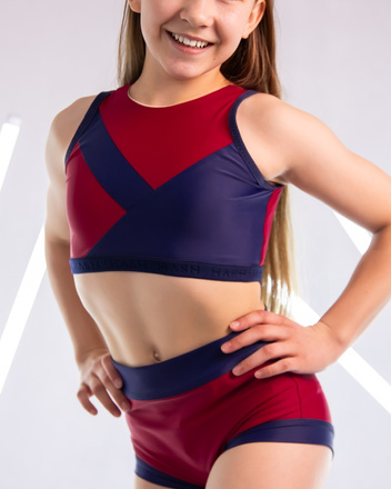 ALISSA TOP NAVY BLUE AND BURGUNDY FOR POLE DANCE