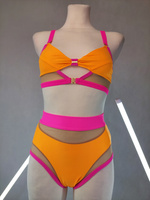 SET - WHISPER TOP UND DREAM SHORTS ORANGE MIT PINK FINISH
