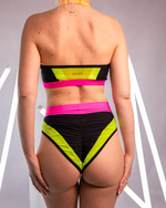 SET - TOP HONEY AND SHORTS ALISS BLACK WITH NEON-YELLOW FINISH