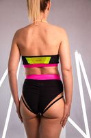SET - HONEY TOP AND HONEY SHORTS BLACK WITH NEON YELLOW FINISH
