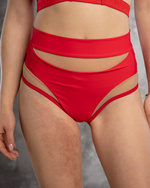 SET - TOP AVE+ DREAMSHORTS RED WITH NUDE MESH