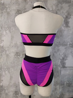 SET - TOP HONEY UND SHORTS SELFLOVE LILA 3D MIT PINK-SCHWARZEM FINISH