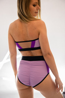 SET - TOP HONEY AND SHORTS CHANTALLE PURPLE WITH BLACK FINISH