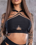 TOP TRIANGLE Z SIATKĄ NUDE