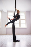 SASH OVERALL BLACK WITH DAMASK INSERT - GIRLISH