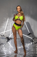 SET - WSHISPER TOP AND DREAM SHORTS, NEON YELLOW WITH BLACK FINISH