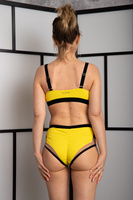 SET - MOHITO TOP AND CRUSH SHORTS, YELLOW 3D WITH BLACK FINISH