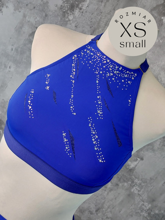 KENDALL TOP FOR IPSF/POSA COMPETITIONS - CORNFLOWER BLUE WITH FOIL AND CRYSTAL DECORATION