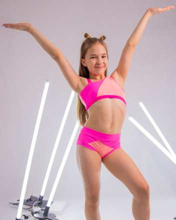 KOMPLET KORALOWY- TOP LUCKY SZORTY ALISSA