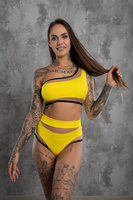 SET – ZUCKERFREIES TOP MIT MESH und DREAM SHORTS YELLOW 3D