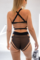 SET - TOP UND SHORTS GLORY  MIT HAUTFARBENEM NETZ