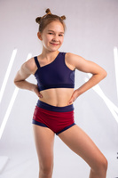 SZORTY LOOPIE BORDOWE Z GRANATOWYM NA POLE DANCE