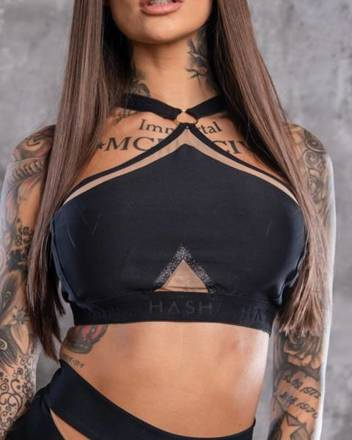 TRIANGLE HAUTFARBENES MESH-TOP