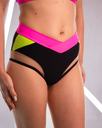 HONEY SHORTS BLACK WITH NEON YELLOW FINISH