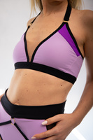 SET - TOP HONEY AND SHORTS CHANTALLE PURPLE PONY WITH BLACK FINISH