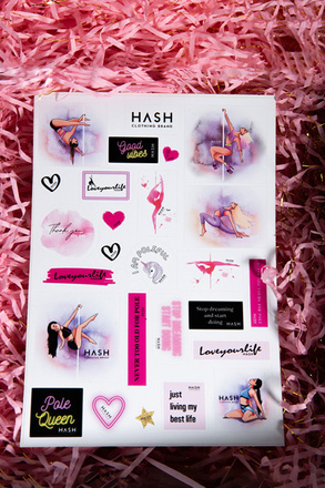 HASH pole dance stickers - A5 sheet