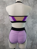 SET - TOP HONEY AND SHORTS CHANTALLE PURPLE PONY WITH BLACK FINISH