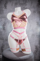 SET - ARUBA LOW/HIGH GOLDEN ROSE SHORTS + GARTER CHANTALLE BABY PINK