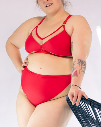 PLUS SIZE TOP CHANTALLE CZERWONY