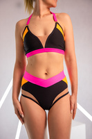 SET - HONEY TOP AND HONEY SHORTS BLACK WITH NEON FINISH