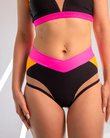 HONEY SHORTS BLACK WITH NEON FINISH