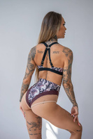 SET - LARA TOP AND EMPIRE SHORTS BROWN WITH NEON FINISH