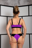 SET - MOHITO TOP AND JENNY SHORTS, PURPLE 3D, WITH BLACK FINISH