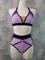 SET - TOP HONEY UND SHORTS CHANTALLE LILA PONY  MIT SCHWARZEM FINISH