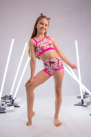 KOMPLET PINK ART - TOP LUCKY SZORTY LOOPIE
