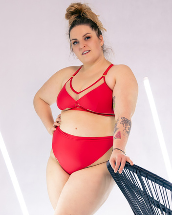 PLUS SIZE SET - CHANTALLE TOP AND GLOW  RED