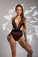 BODYSUIT ALISS, BRAUN, SCHWARZ - BADEANZUG