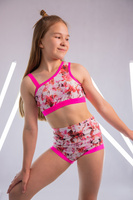 KOMPLET PINK ART - TOP LUCKY SZORTY LOOPIE
