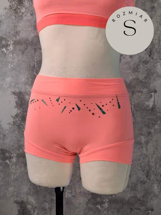 SHORTS IN ACCORDANCE WITH IPSF AND POSA REGULATIONS - CORNFLOWER BLUE WITH DECORATION MADE OF FOIL AND SILVER CRYSTALS