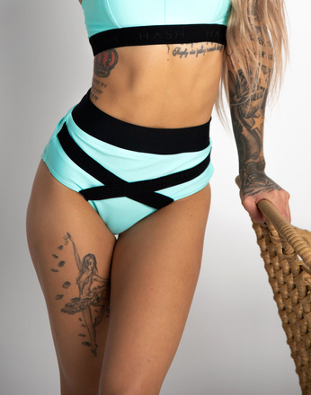 RAKISH MINT SHORTS WITH BLACK BANDS